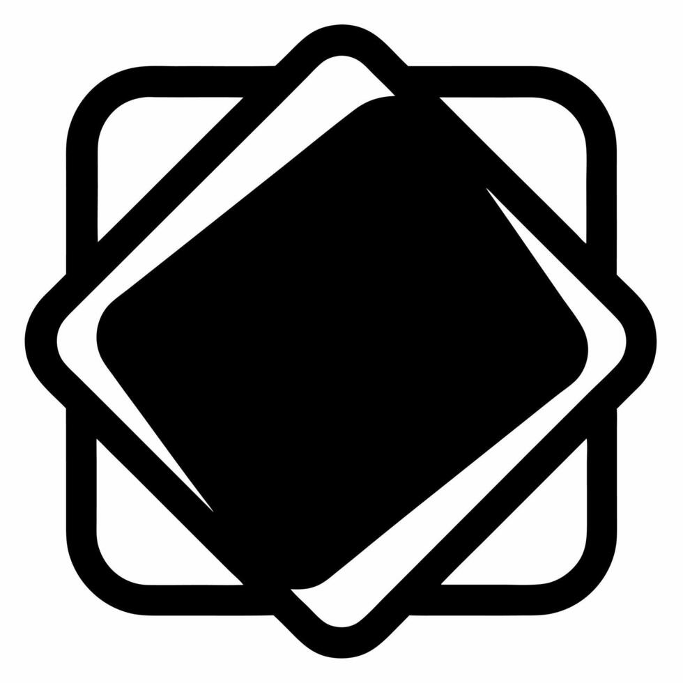 draw square black fill icon vector