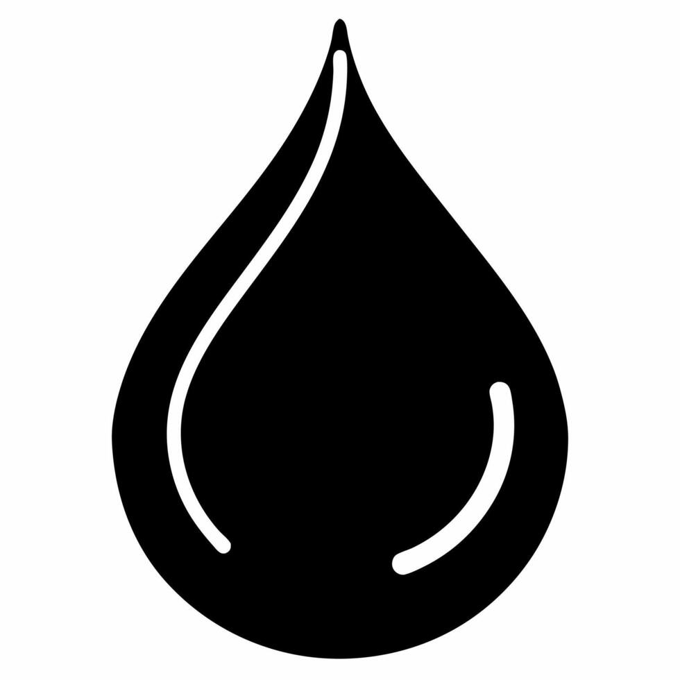 droplet black fill icon vector