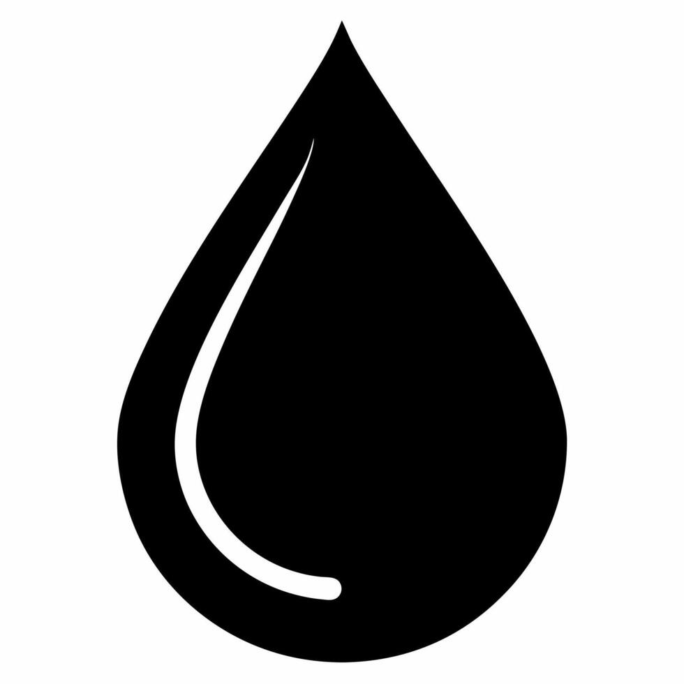 droplet black fill icon vector