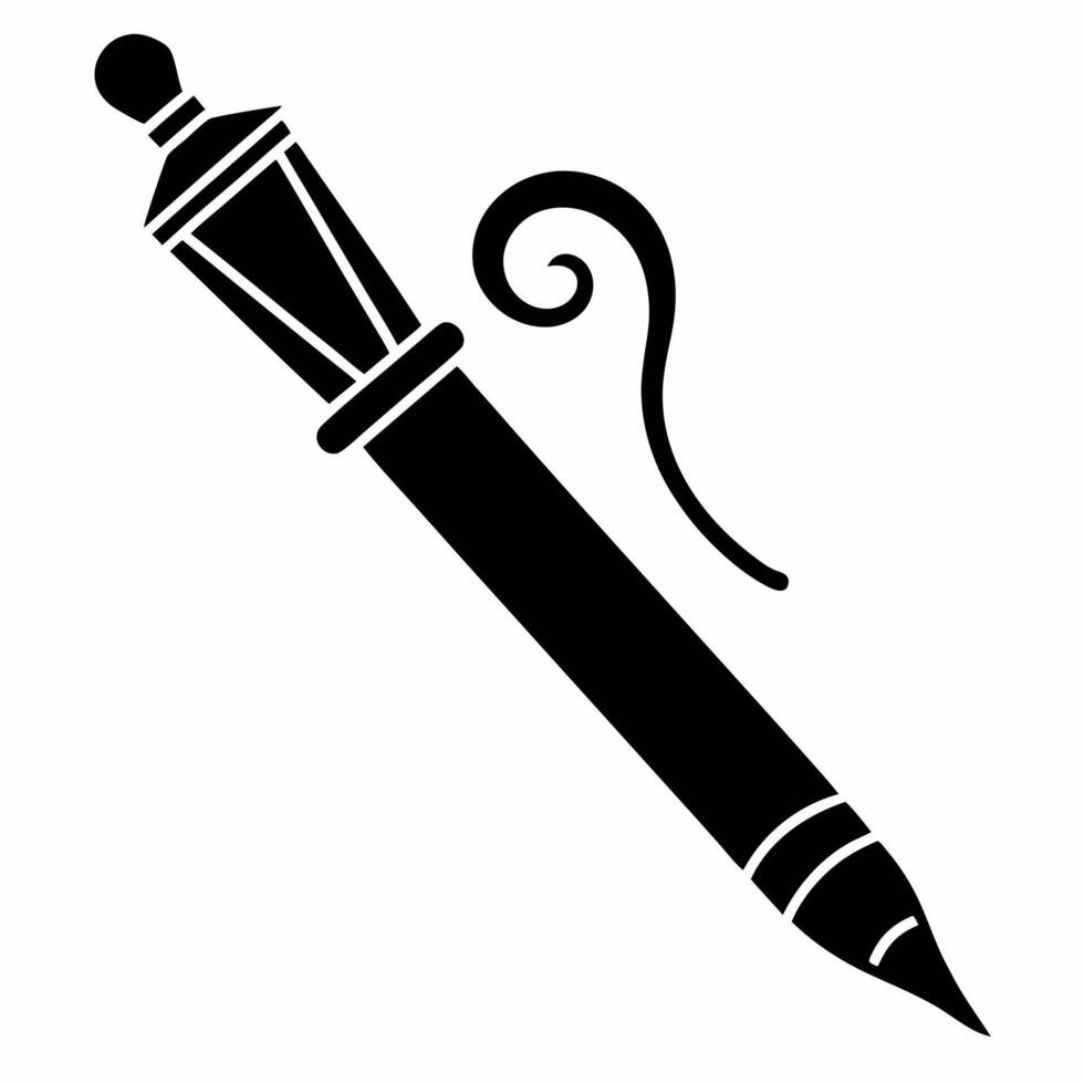 pen fancy black fill icon vector