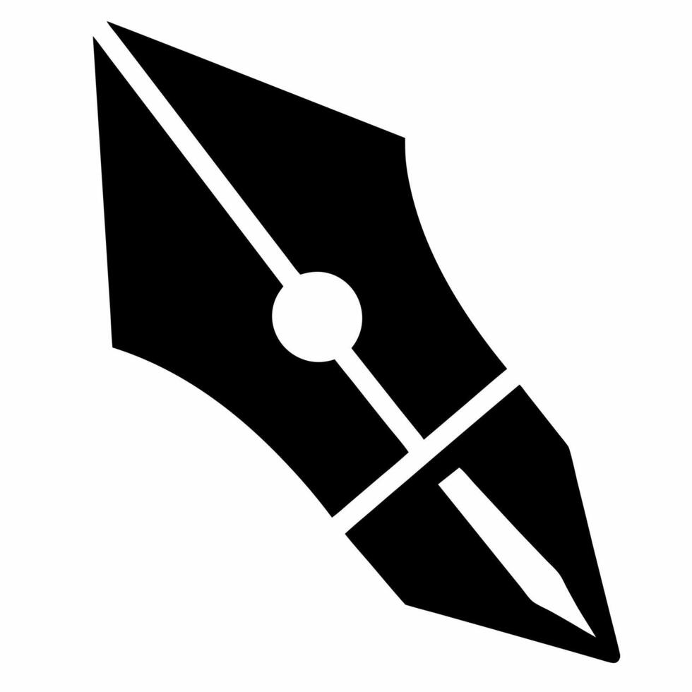 pen nib black fill icon vector