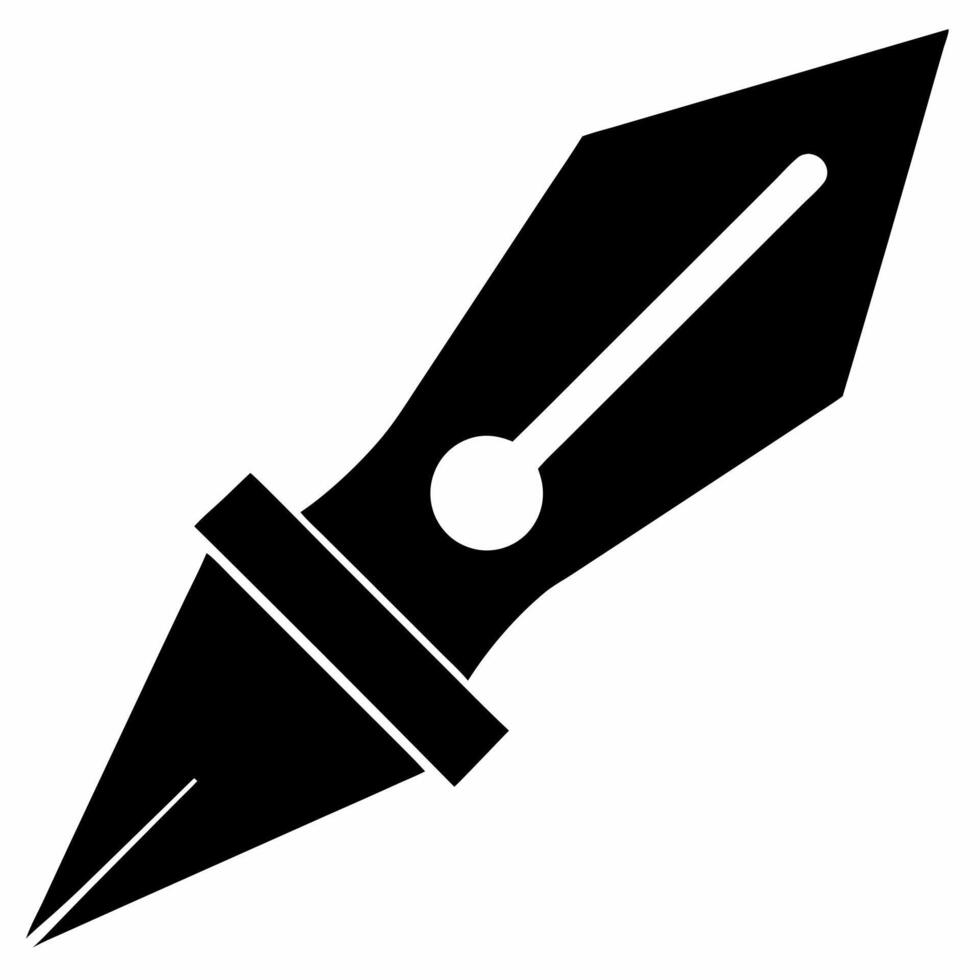 pen nib black fill icon vector