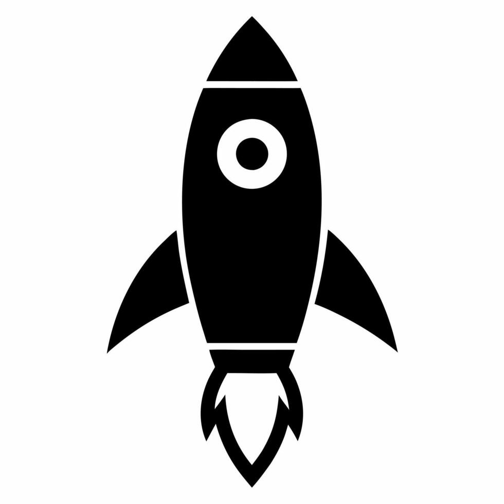 rocket black fill icon vector