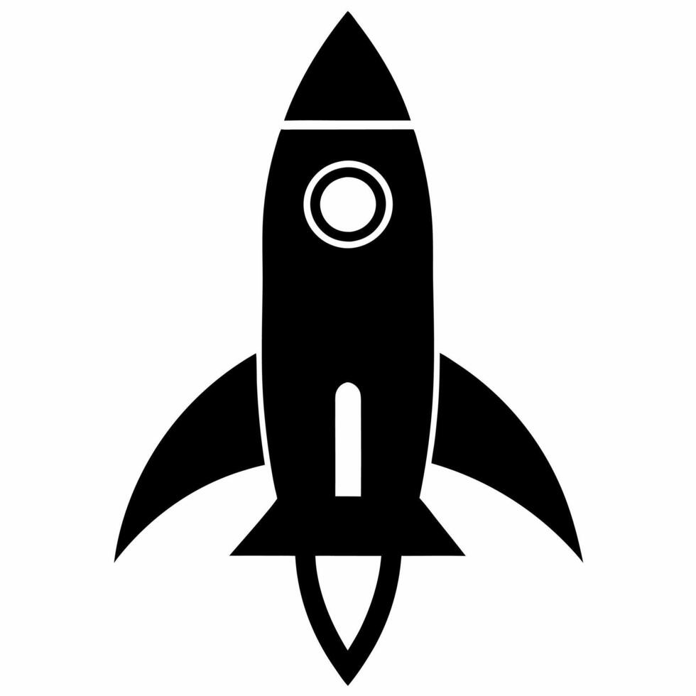 rocket black fill icon vector