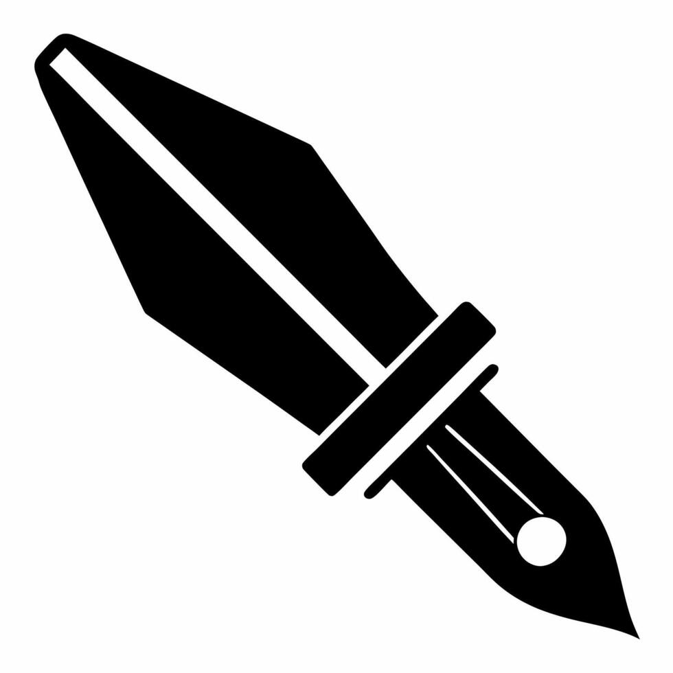 pen nib black fill icon vector