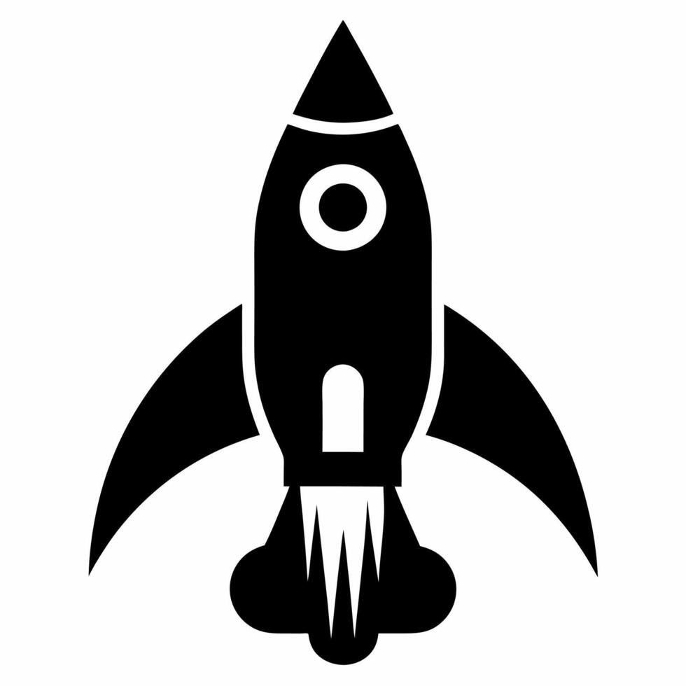rocket black fill icon vector