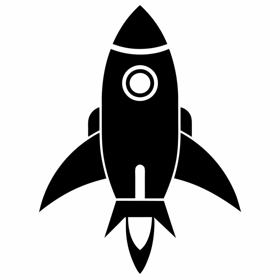 rocket black fill icon vector