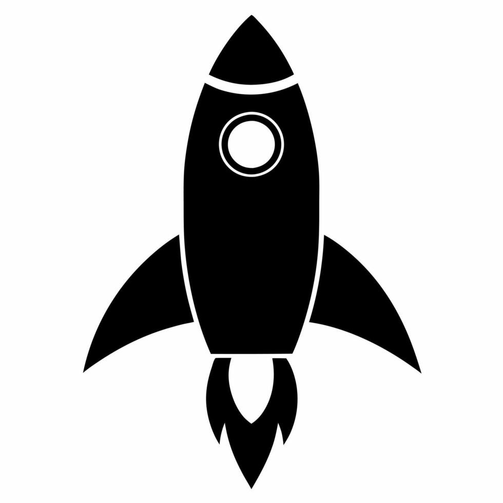 rocket black fill icon vector