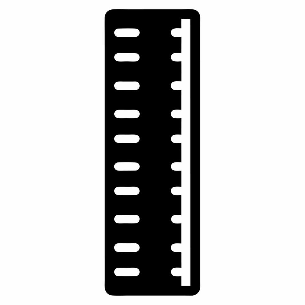 ruler vertical black fill icon vector