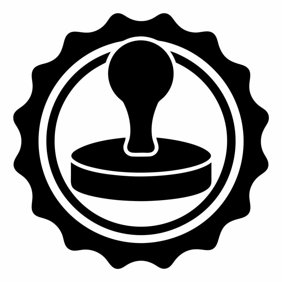 stamp black fill icon vector