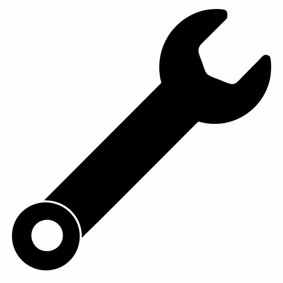 wrench simple black fill icon vector