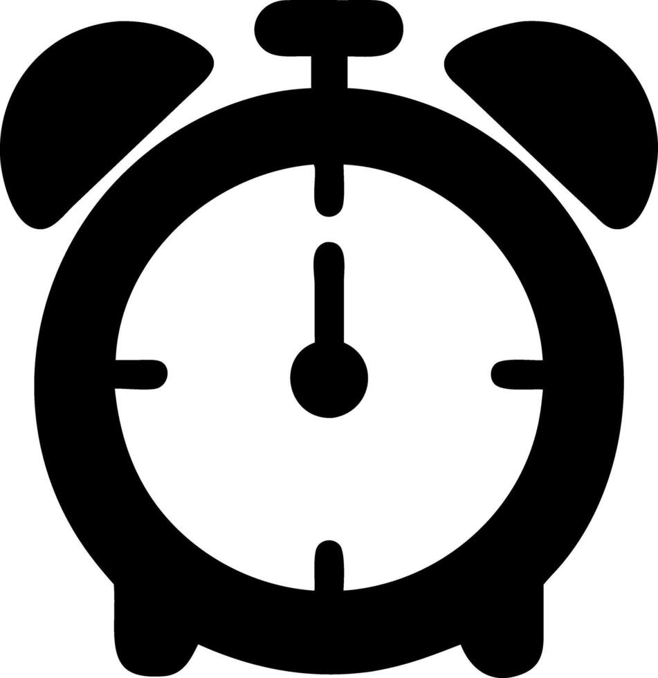 alarm black fill icon vector