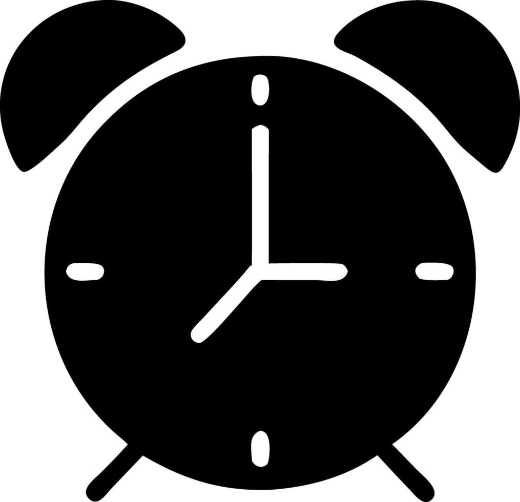 alarm black fill icon vector