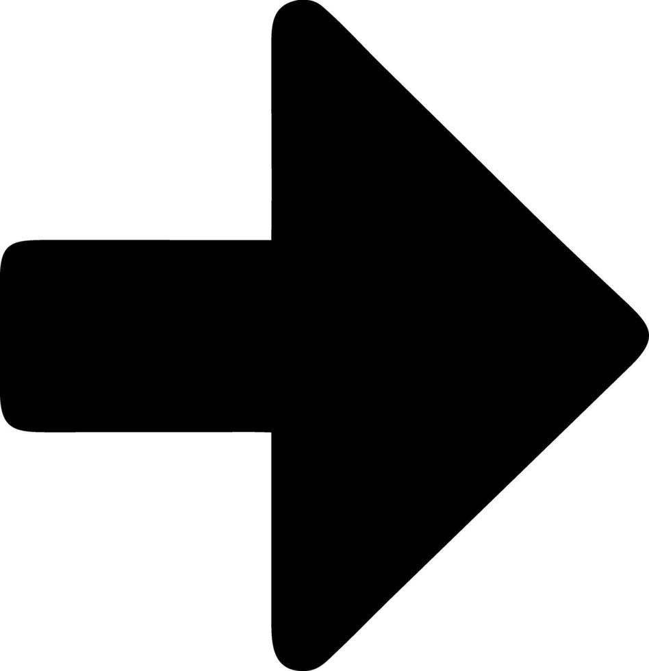 arrow right black fill icon vector