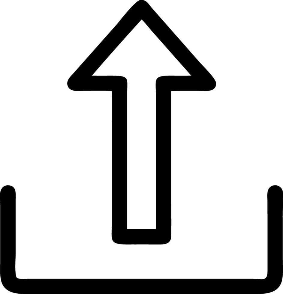 arrow up from bracket black fill icon vector
