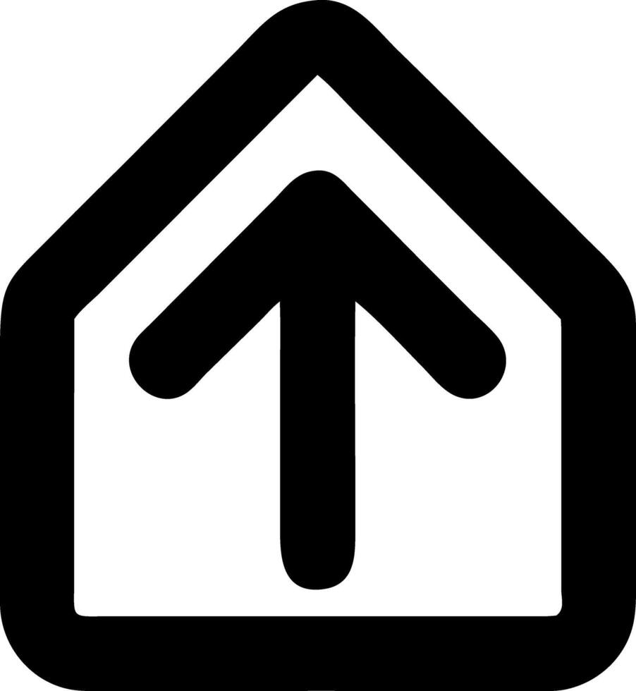 arrow up from bracket black fill icon vector