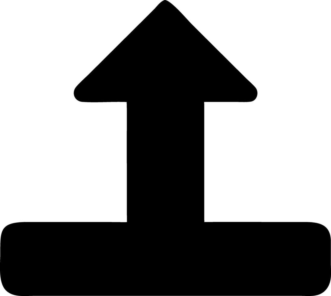 arrow up from bracket black fill icon vector