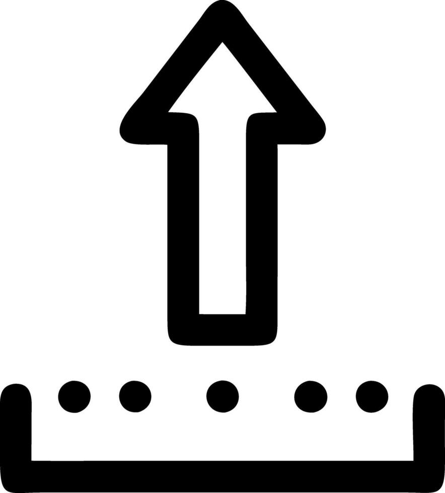 arrow up from bracket black fill icon vector