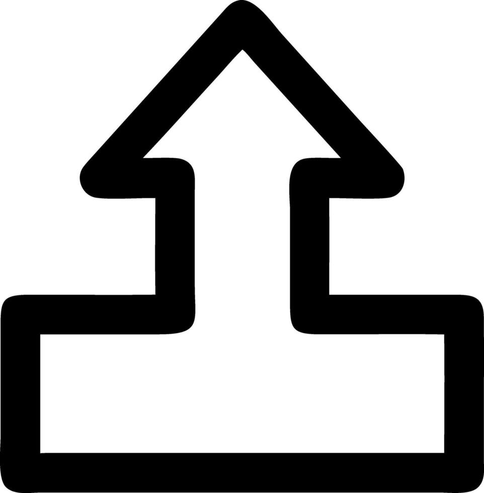 arrow up from bracket black fill icon vector