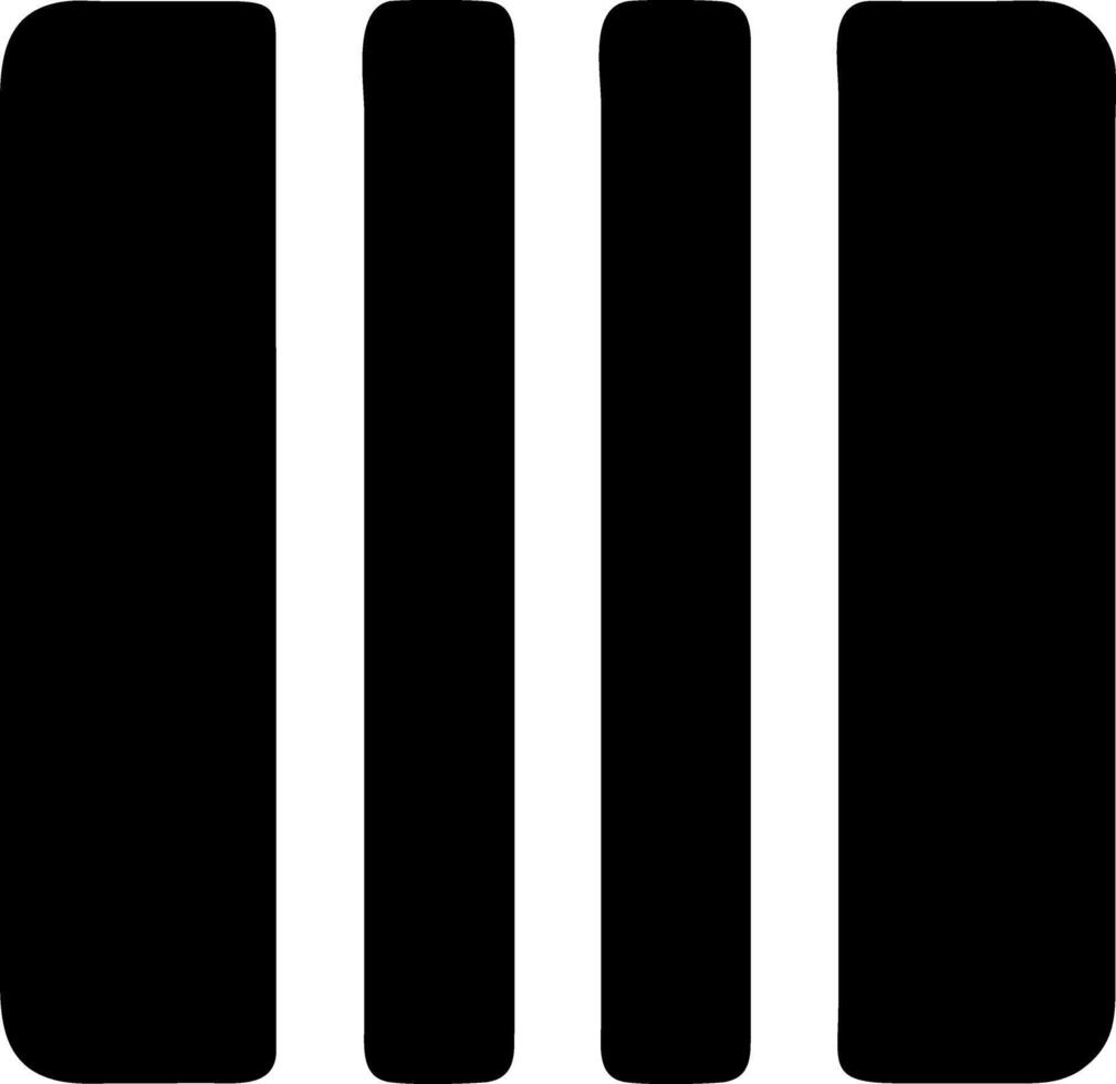 bars black fill icon vector