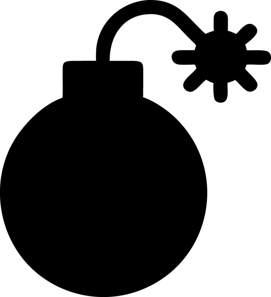 bomb black fill icon vector