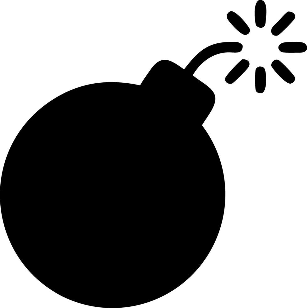 bomb black fill icon vector