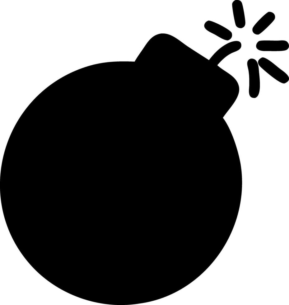 bomb black fill icon vector