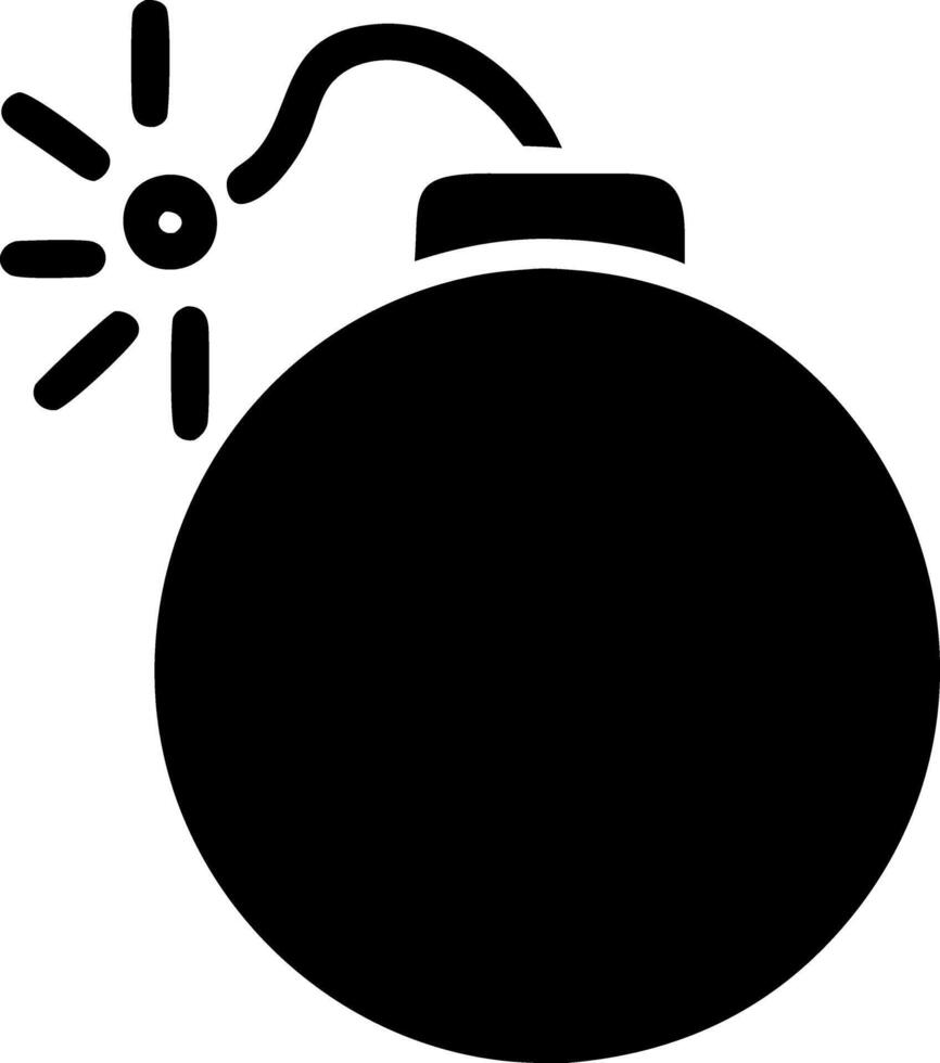 bomb black fill icon vector