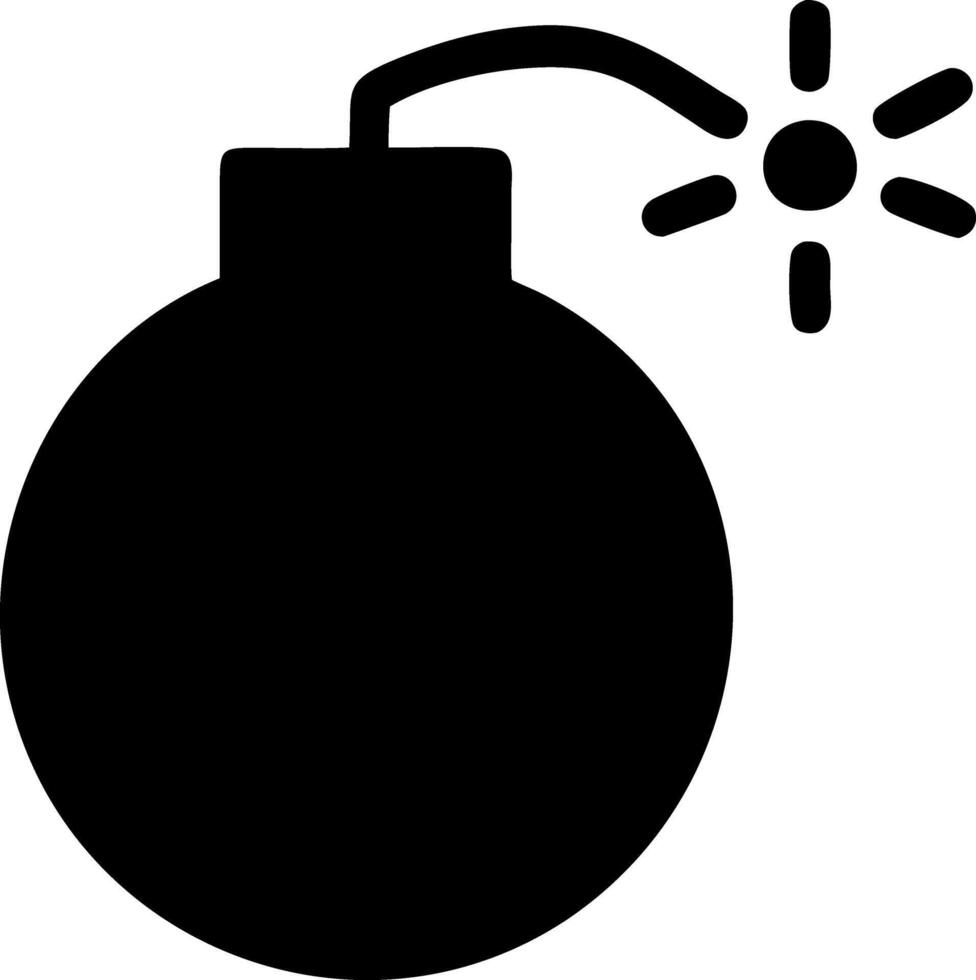 bomb black fill icon vector