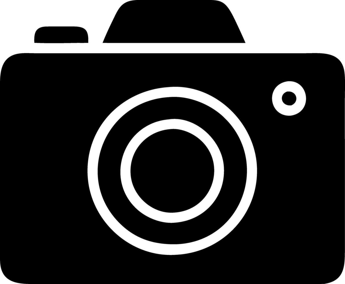 camera retro black fill icon vector