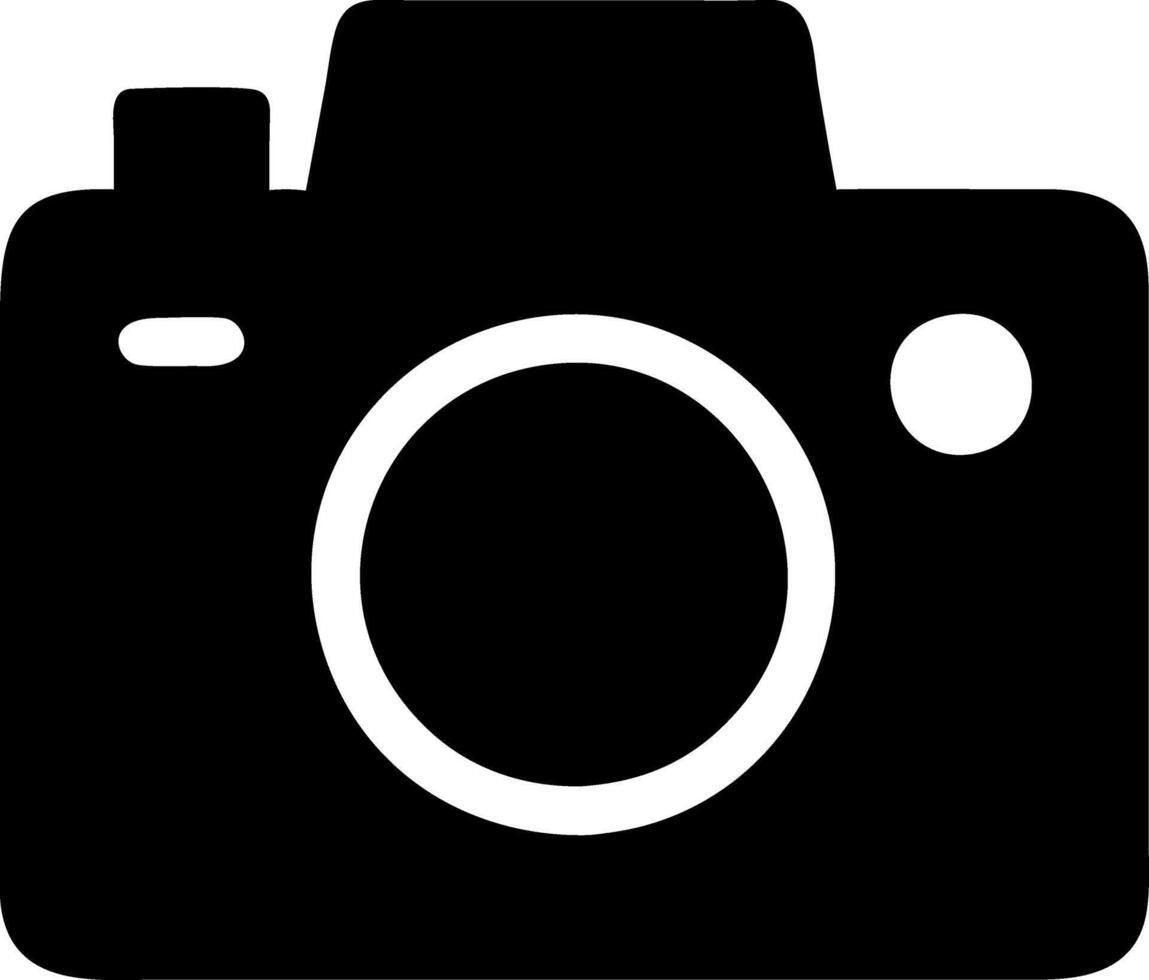 camera retro black fill icon vector