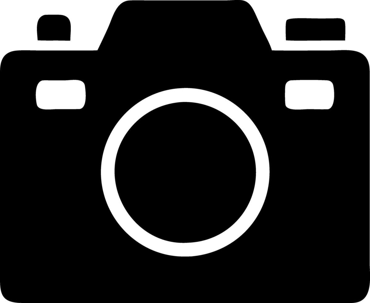 camera retro black fill icon vector