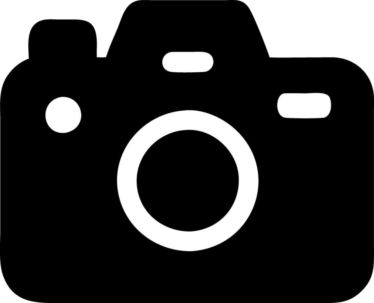 camera retro black fill icon vector