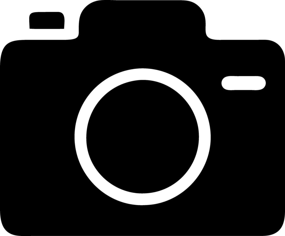 camera retro black fill icon vector