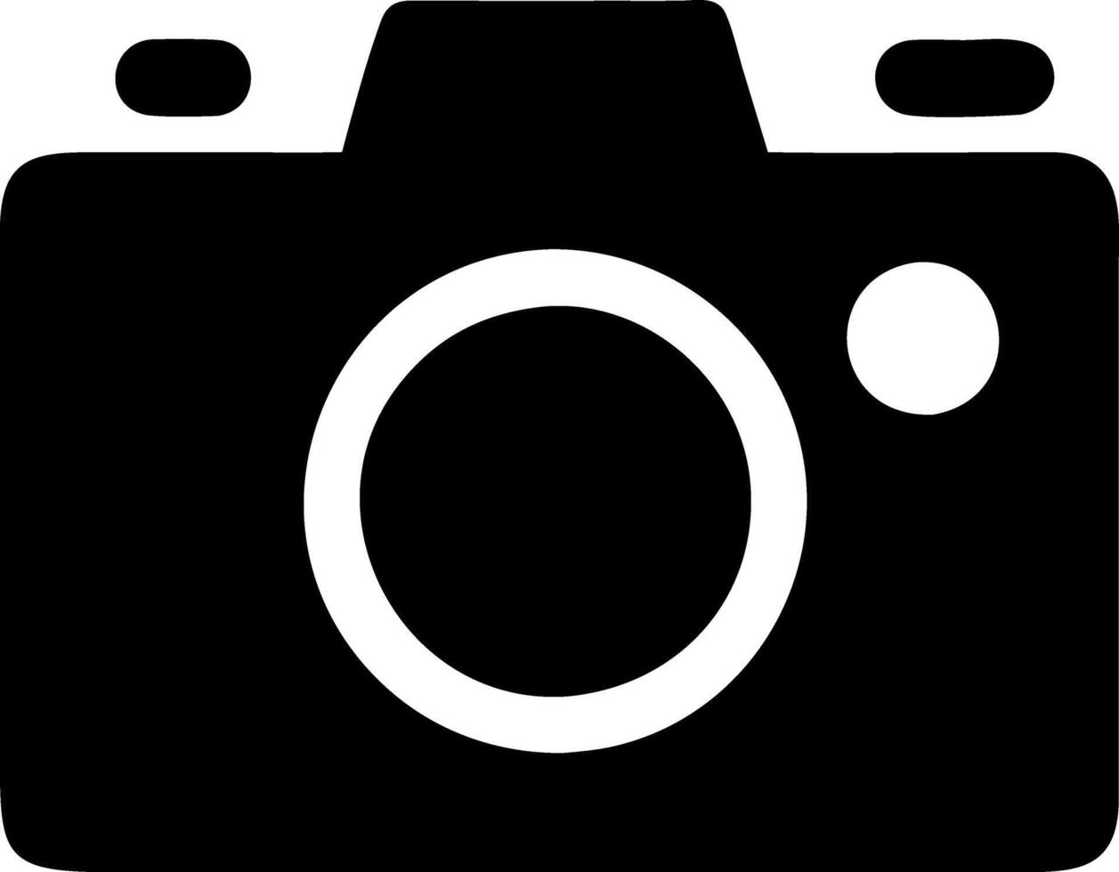 camera retro black fill icon vector