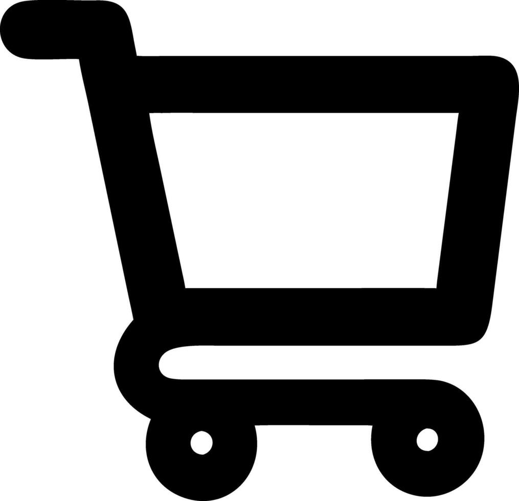 cart shopping black fill icon vector