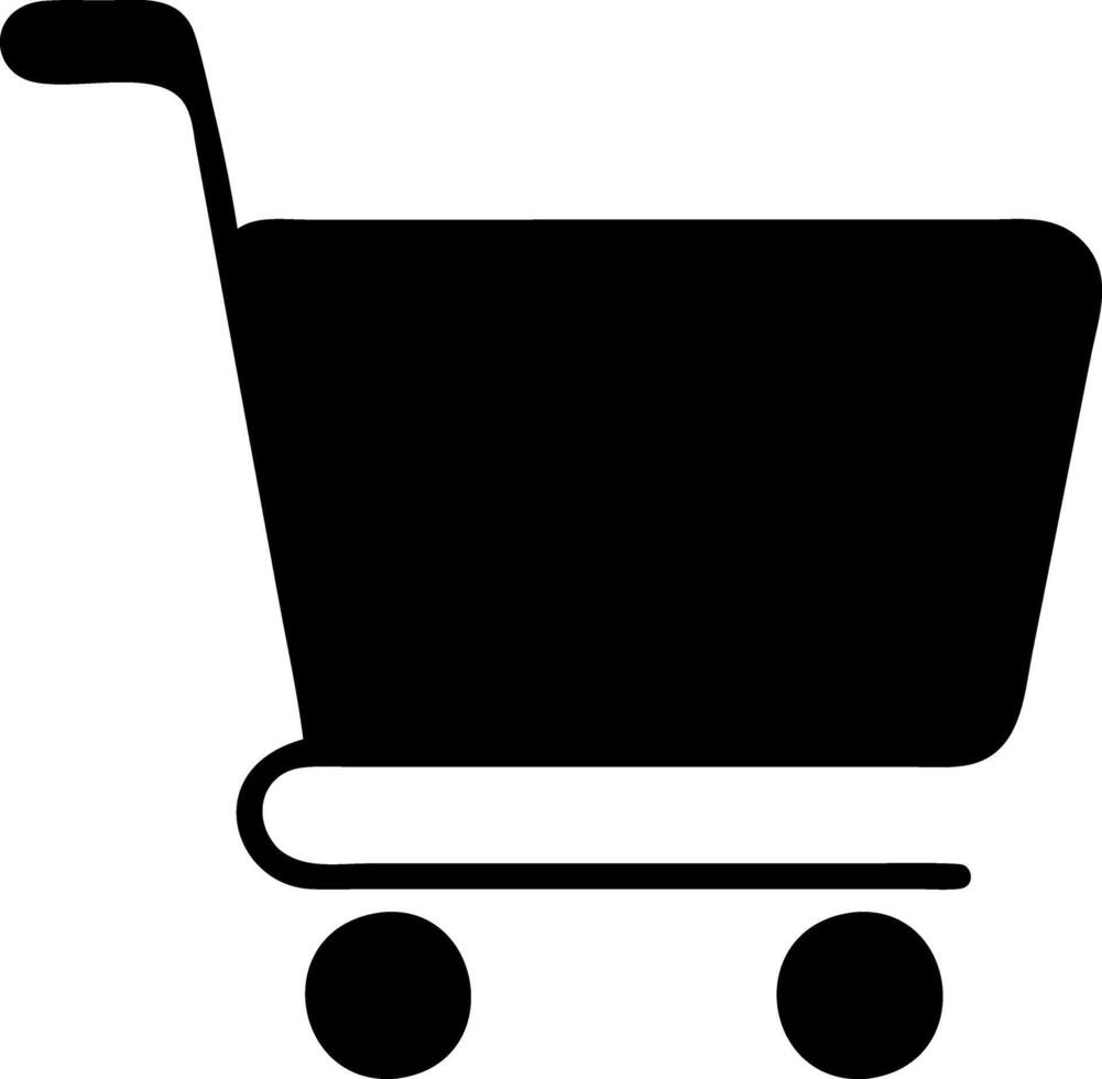 cart shopping black fill icon vector