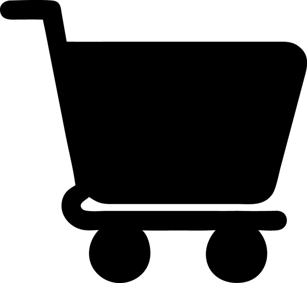cart shopping black fill icon vector
