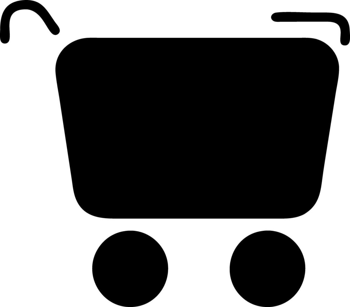 cart shopping black fill icon vector