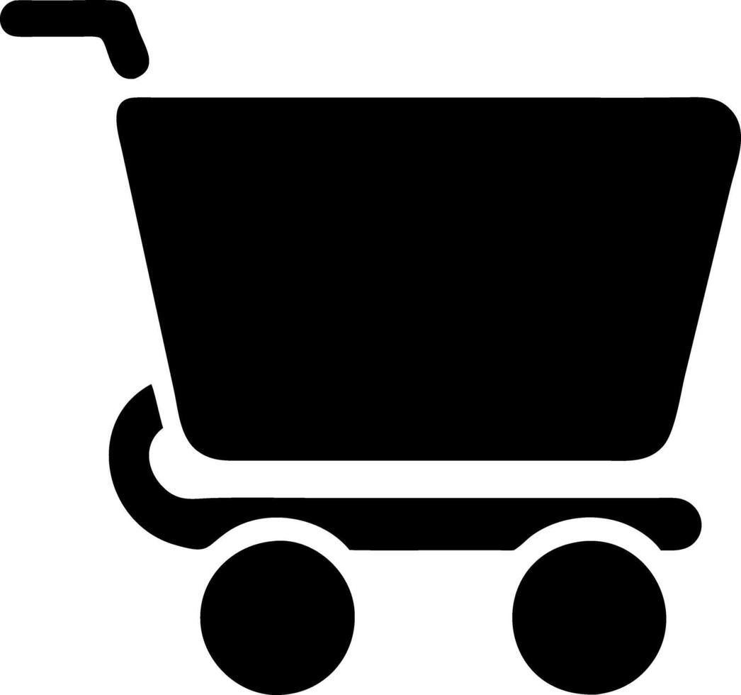 cart shopping black fill icon vector
