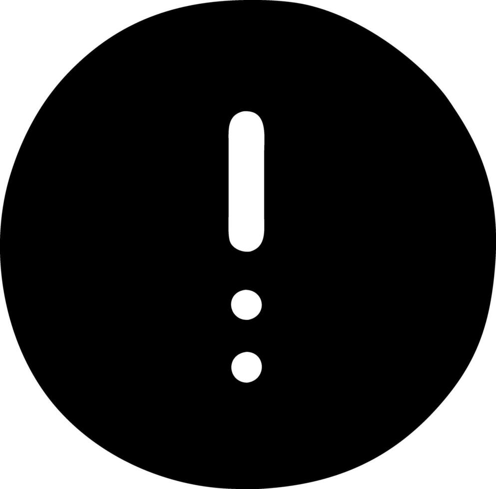circle exclamation black fill icon vector
