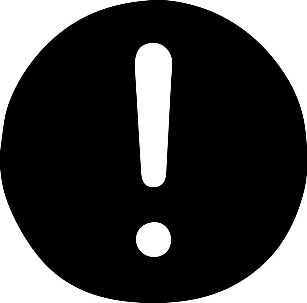 circle exclamation black fill icon vector