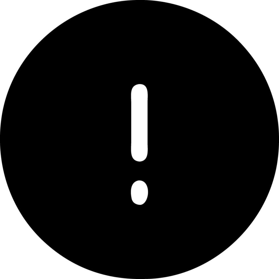 circle exclamation black fill icon vector
