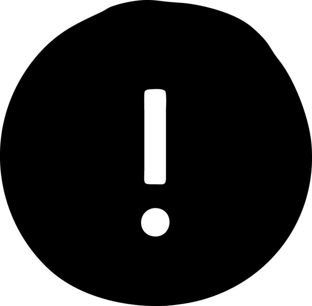 circle exclamation black fill icon vector