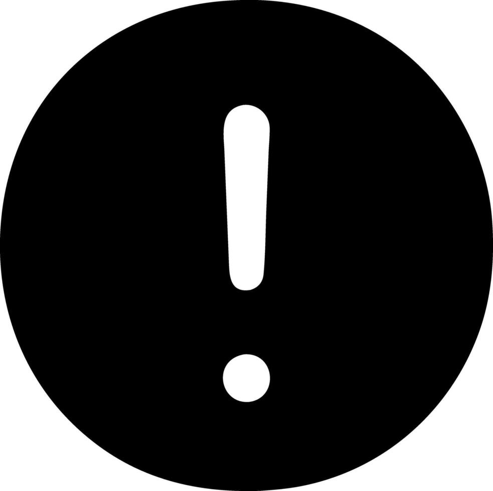 circle exclamation black fill icon vector