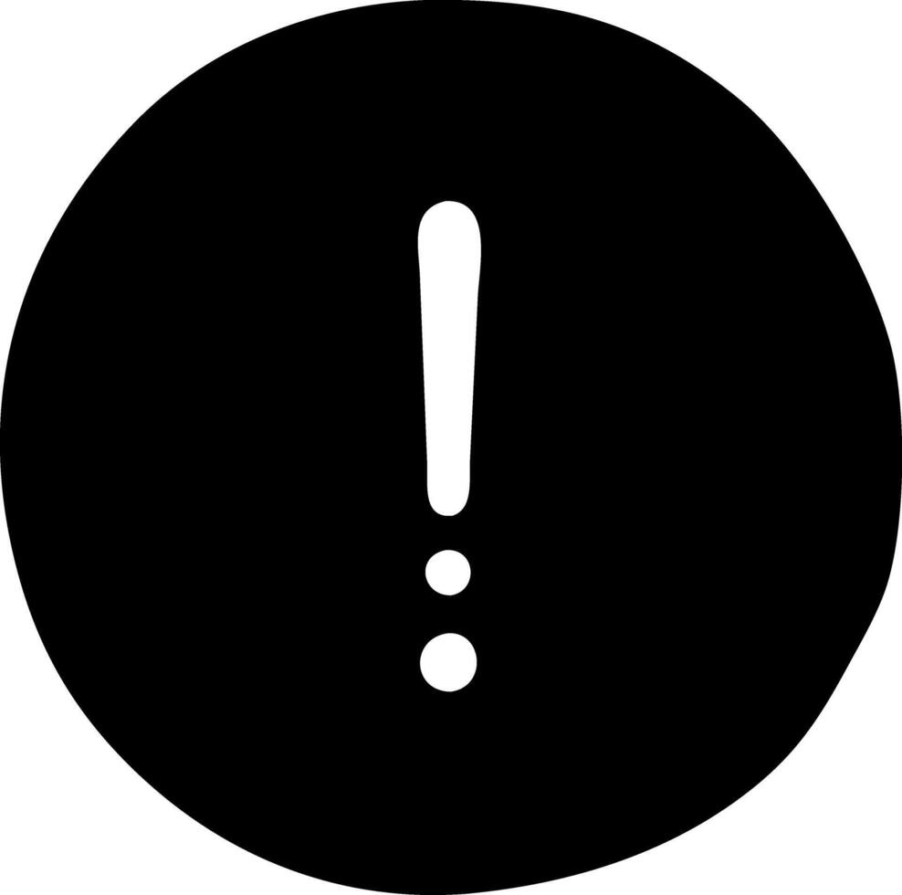 circle exclamation black fill icon vector