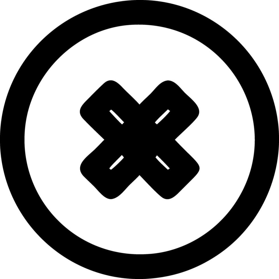 circle xmark black fill icon vector