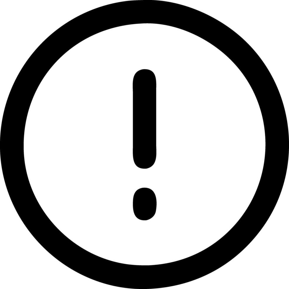 circle exclamation black fill icon vector