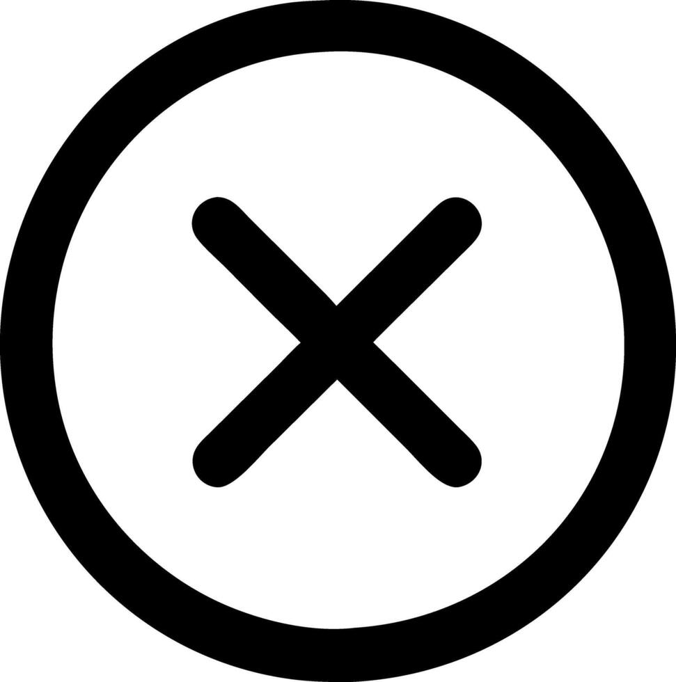circle xmark black fill icon vector