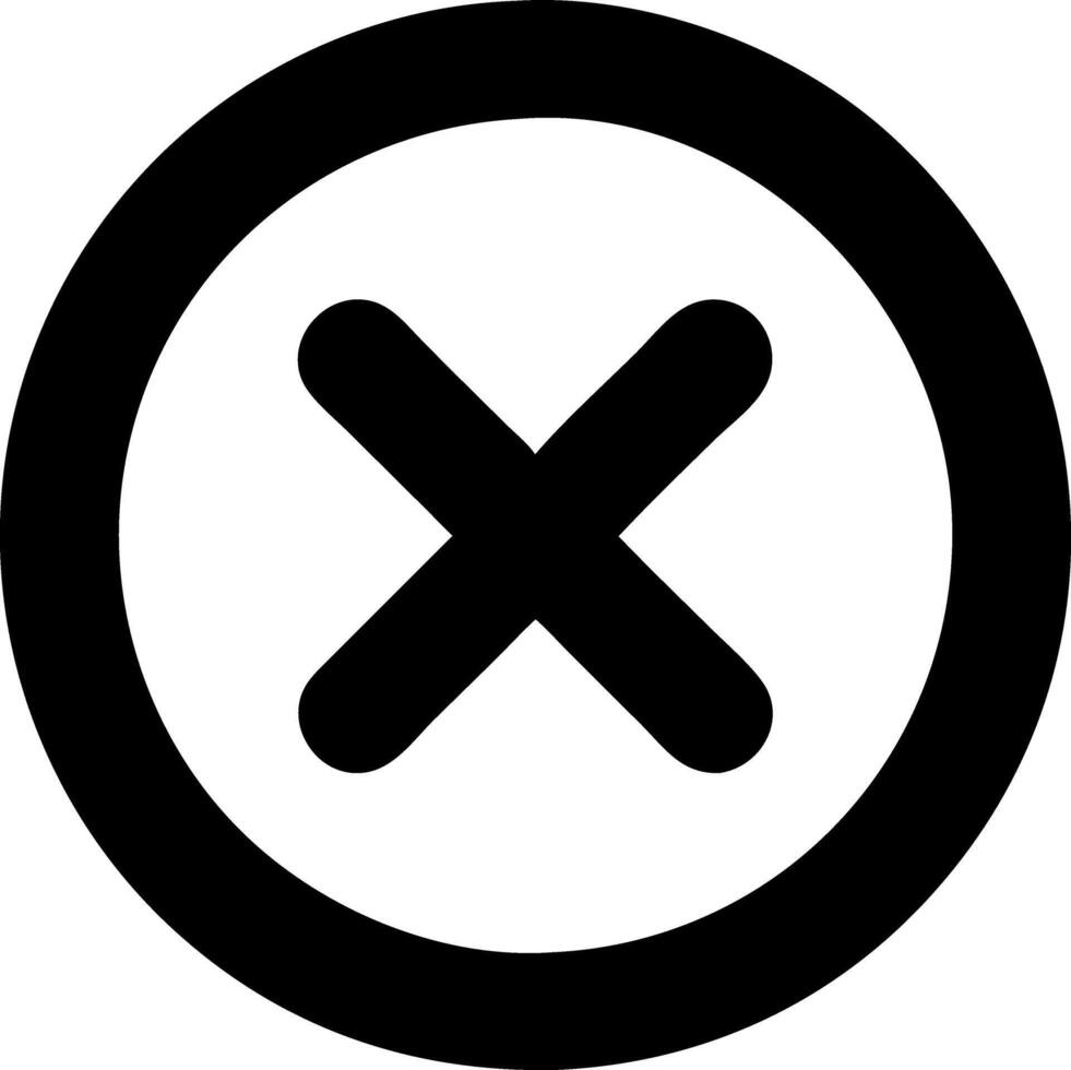 circle xmark black fill icon vector